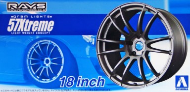 Aoshima 53010 1/24 Gram Lights 57 Xtreme 18" Tire & Wheel Set (4)