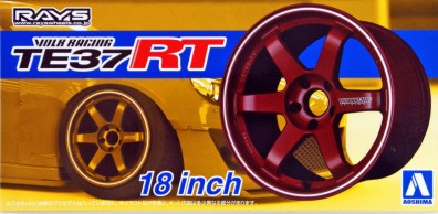 Aoshima 53027 1/24 Volk Racing TE37RT 18" Tire & Wheel Set (4)