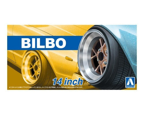 Aoshima 53751 1/24 Bilbo 14" Tire & Wheel Set (4)