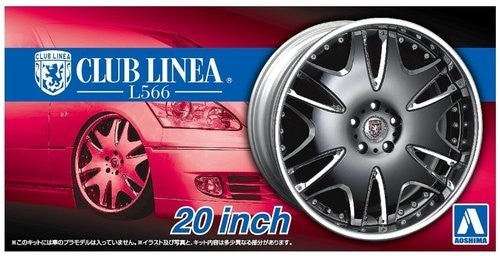 Aoshima 53850 1/24 Club Linea L566 20" Tire & Wheel Set (4)