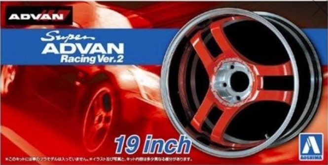Aoshima 54604 1/24 Super Advan Racing Ver. 2 19" Tire & Wheel Set (4)