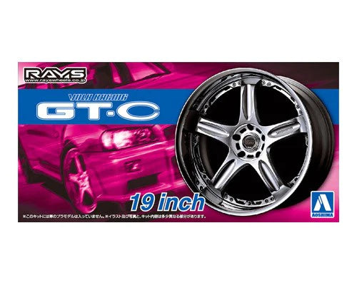 Aoshima 54611 1/24 Volk Racing GT-C 19" Tire & Wheel Set (4)
