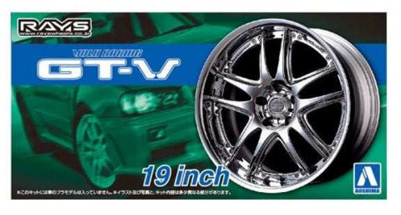 Aoshima 54628 1/24 Volk Racing GT-V 19" Tire & Wheel Set (4)