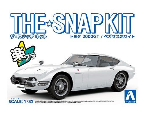 Aoshima 56271 1/32 Toyota 2000GT 2-Door Car (Snap Molded in Pegasus White)