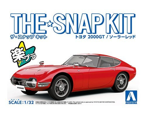 Aoshima 56288 1/32 Toyota 2000GT 2-Door Car (Snap Molded in Red)