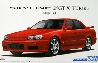 Aoshima 57506 1/24 1998 Nissan Skyline 25GTX Turbo 4-Door Car