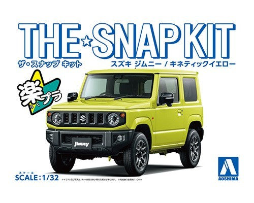 Aoshima 57766 1/32 Suzuki Jimny Jeep (Snap Molded in Bright Yellow & Black)