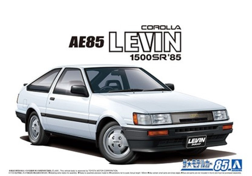 Aoshima 59685 1/24 1985 Toyota AE85 Corolla Levin 1500SR 2-Door Car