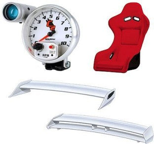 Aoshima 59739 1/24 Wing & Custom Parts Set: tachometer, 2 rear wings, bucket seat