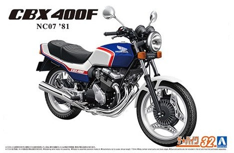 Aoshima 63422 1/12 1981 Honda CBX400F NC07 Motorcycle (Blue)