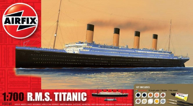 Airfix 50164 1/700 RMS Titanic Ocean Liner Medium Gift Set w/paint & glue