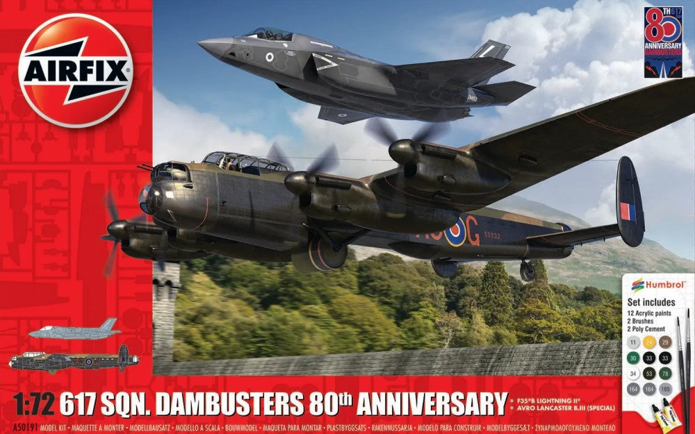 Airfix 50191 1/72 Dambusters 617 Sqn 80th Anniversary Bomber Gift Set w/paint & glue