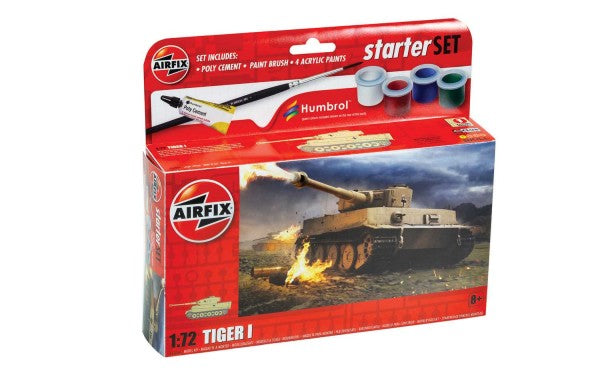 Airfix 55004 1/72 Tiger I Tank Small Starter Set w/paint & glue