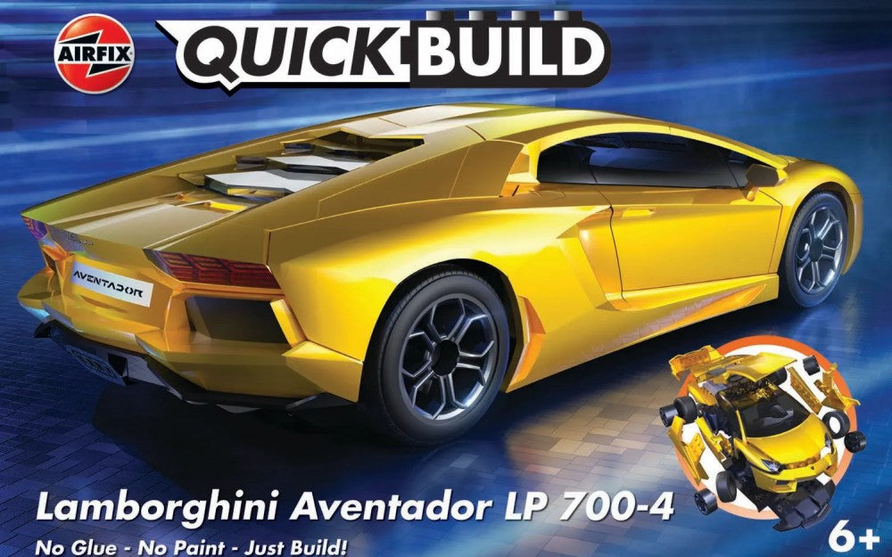Airfix J6026 Quick Build Lamborghini Aventador LP700-4 Car (Yellow) (Snap)