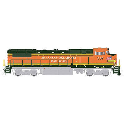 Atlas Model Railroad 10001837 HO Scale GE Dash 8-40BW w/Sound & DCC - Master(R) Gold -- Arkansas-Oklahoma #581 (Ex-BNSF, orange, black, yellow)