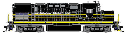 Atlas Model Railroad 10001975 HO Scale Alco C420 Phase 2A Low-Nose, Dynamic Brakes - Standard DC - Master Silver -- Seaboard Coast Line #1224 (black, yellow)