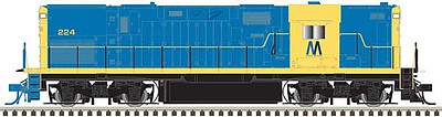 Atlas Model Railroad 10002957 HO Scale Alco C420 Phase 2B High-Nose, No Dynamic Brakes - Standard DC - Master Silve -- Long Island 224 (As-Delivered, blue, yellow)