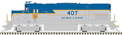 Atlas Model Railroad 10002963 HO Scale Alco C420 Phase 1 Low-Nose, Dynamic Brakes - ESU LokSound and DCC - Master G -- Delaware & Hudson 410 (Lightning Stripe, gray, blue)