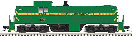 Atlas Model Railroad 10002990 HO Scale Alco RS1 - Standard DC - Classic Silver -- Green Mountain 400 (green, yellow)