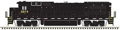 Atlas Model Railroad 10003060 HO Scale GE Dash 8-40B - Standard DC - Master(R) Silver -- CSX 5966 (Ex-NS, black, yellow Conspicuity Marks)