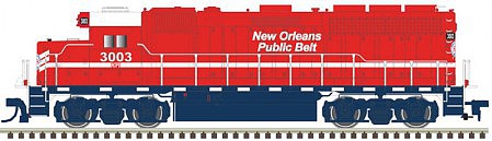 Atlas Model Railroad 10003218 HO Scale EMD GP40 Low Nose - Standard DC - Master(R) Silver -- New Orleans Public Belt 3003 (orange, black)