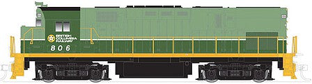 Atlas Model Railroad 10003283 HO Scale Alco C425 Phase 2 - Standard DC - Classic Silver -- British Columbia Railway #812 (2-Tone Green, Straight White Stripe)