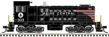 Atlas Model Railroad 10003391 HO Scale Alco S2 - Standard DC - Master(R) Silver -- Maine Central 303 (black, red, white)