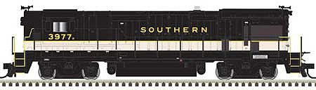 Atlas Model Railroad 10003639 HO Scale GE B23-7 Phase 1 High Nose - LokSound and DCC - Master Gold -- Southern Railway 3986 (black, white)