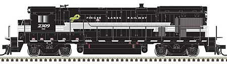 Atlas Model Railroad 10003644 HO Scale GE B23-7 Phase 1 Low Nose - LokSound and DCC - Master Gold -- Finger Lakes 2309 (Lightning Stripe, black, gray, white)