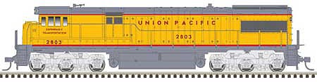 Atlas Model Railroad 10003674 HO Scale GE U28C - Standard DC - Master(R) Silver -- Union Pacific 2803 (Armour Yellow, gray, red)