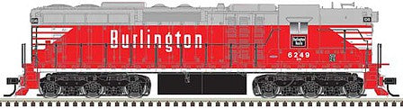 Atlas Model Railroad 10003726 HO Scale EMD SD24 High Nose - Standard DC - Master(TM) Silver -- Burlington Northern 6249 (Ex-CB&Q Patch, red, gray, white)