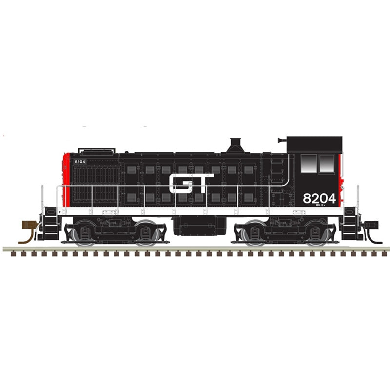 Atlas Model Railroad 10003819 HO Scale Alco S4 - Standard DC - Master(R) Silver -- Grand Trunk Western 8204 (black, red)