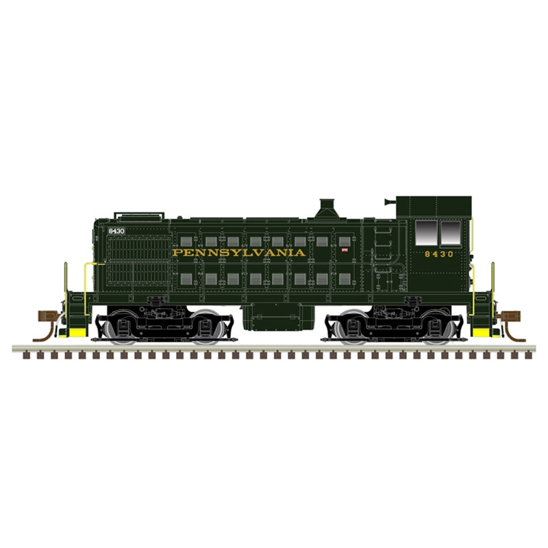 Atlas Model Railroad 10003821 HO Scale Alco S4 - Standard DC - Master(R) Silver -- Pennsylvania Railroad 8434 (dark green, yellow)