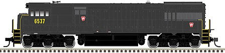 Atlas Model Railroad 10003898 HO Scale GE U30C Phase I - Standard DC - Master(R) Silver -- Pennsylvania Railroad 6537 (green, gold)