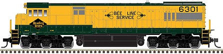 Atlas Model Railroad 10003915 HO Scale GE U30C Phase I - LokSound and DCC - Master(R) Gold -- Reading 6301 (green, yellow, Bee Line Logo)