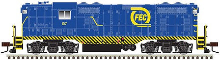 Atlas Model Railroad 10003929 HO Scale EMD GP7 - Standard DC - Classic(R) Silver -- Florida East Coast 617 (blue, yellow)