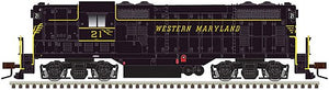 Atlas Model Railroad 10003940 HO Scale EMD GP7 - Standard DC - Classic(R) Silver -- Western Maryland 21 (black, yellow)