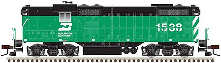 Atlas Model Railroad 10003943 HO Scale EMD GP7 - Standard DC - Classic(R) Silver -- Burlington Northern 1554 (Cascade Green, black)
