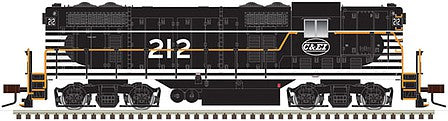 Atlas Model Railroad 10003944 HO Scale EMD GP7 - Standard DC - Classic(R) Silver -- Chicago & Eastern Illinois 212 (black, white, orange)