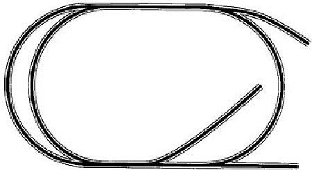 Atlas Model Railroad 1001383 HO Scale Code 83 Layout Package (Brown Ties, Nickel Silver Rail) -- HO-13: Simple Oval With Spurs