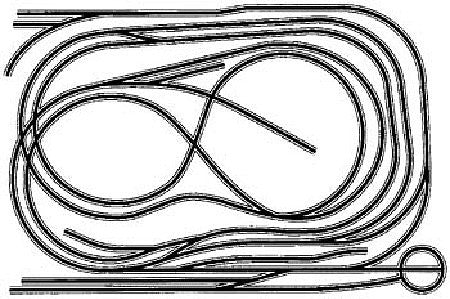 Atlas Model Railroad 10023 HO Scale Code 100 Layout Package (Black Ties, Nickel-Silver Rail) -- HO-23: Folded Dog-Bone With Branch