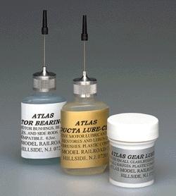 Atlas Model Railroad 193 All Scale Loco/Track Maintenance Kit -- Gear Lubricant, Heavy Duty Motor Bearing Lubricant, Conducta-Lube Cleaner