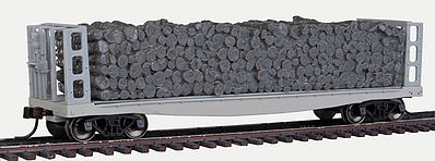 Atlas Model Railroad 20002870 HO Scale 42' Pulpwood Flatcar w/Closed Ends & Load - Ready to Run -- Undecorated