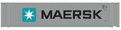 Atlas Model Railroad 20004691 HO Scale 45' Corrugated Container 3-Pack - Assembled -- Maersk Set 2 (gray, white, blue, Billboard Lettering)