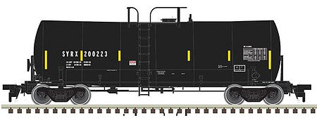 Atlas Model Railroad 20005001 HO Scale Trinity 17,600-Gallon Corn Syrup Tank Car - Ready to Run -- SYRX #200223 (black, Yellow Conspicuity Markings)
