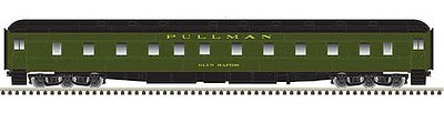 Atlas Model Railroad 20005105 HO Scale Pullman 6-3 Sleeper - Ready to Run -- Santa Fe "Glen Stream" (Pullman Green, black)