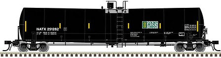 Atlas Model Railroad 20005228 HO Scale Trinity 25,500-Gallon Tank Car - Ready to Run - Master(R) -- Golden Peanut Co. NATX #251289 (black, green, white; Yellow Conspicuity Marks)