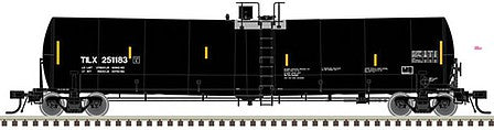 Atlas Model Railroad 20005235 HO Scale Trinity 25,500-Gallon Tank Car - Ready to Run - Master(R) -- Trinity Industries TILX #251190 (black, yellow Conspicuity Marks)