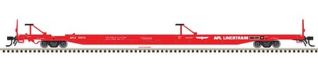 Atlas Model Railroad 20005241 HO Scale ACF 89' 4" Intermodal Flatcar - Ready to Run - Master(R) -- American President Lines APLX #17073 (red, white; APL Linertrain Logo)