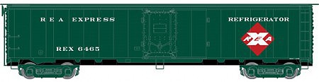 Atlas Model Railroad 20005358 HO Scale ACF-REA Steel Express Reefer - Ready to Run - Master(TM) -- Railway Express Agency 6347 (Early 1960s 2, dark green, white, X Logo)